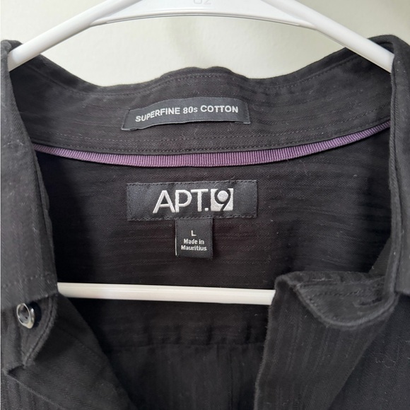 *SALE*TAKE 50%OFF* Apt. 9 Men's Black Button Down Shirt, Size L - Picture 3 of 3